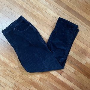 Corduroy navy pants.